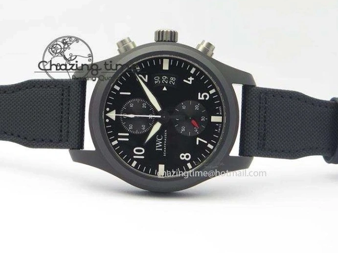 MIROTIME 0218 EasyCare Pilot Chrono IW388001 Real Ceramic ZF 1:1 Best Edition On Black Nylon Strap A 7279